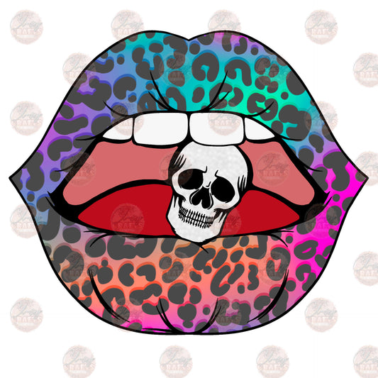 Mouth With Skull- Leopard Transfer