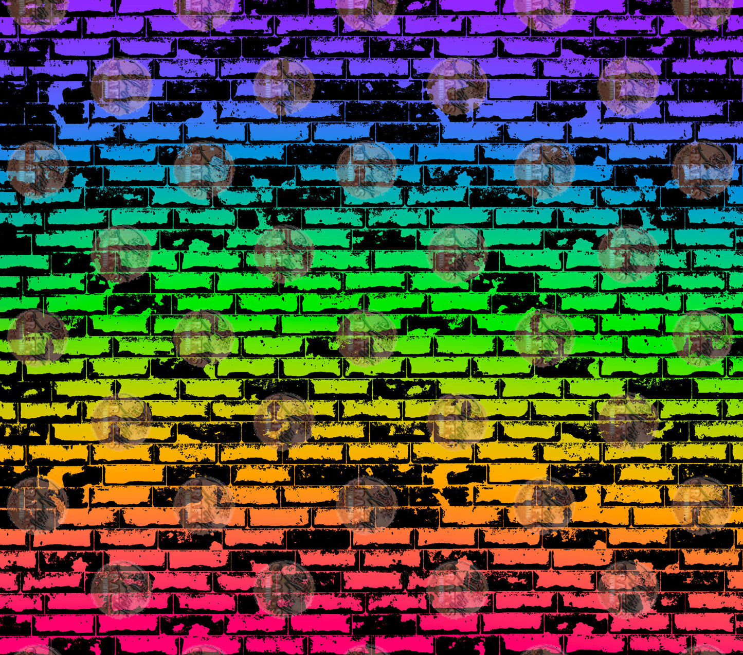 Multicolored Brick Tumbler Wrap- Sublimation Transfer