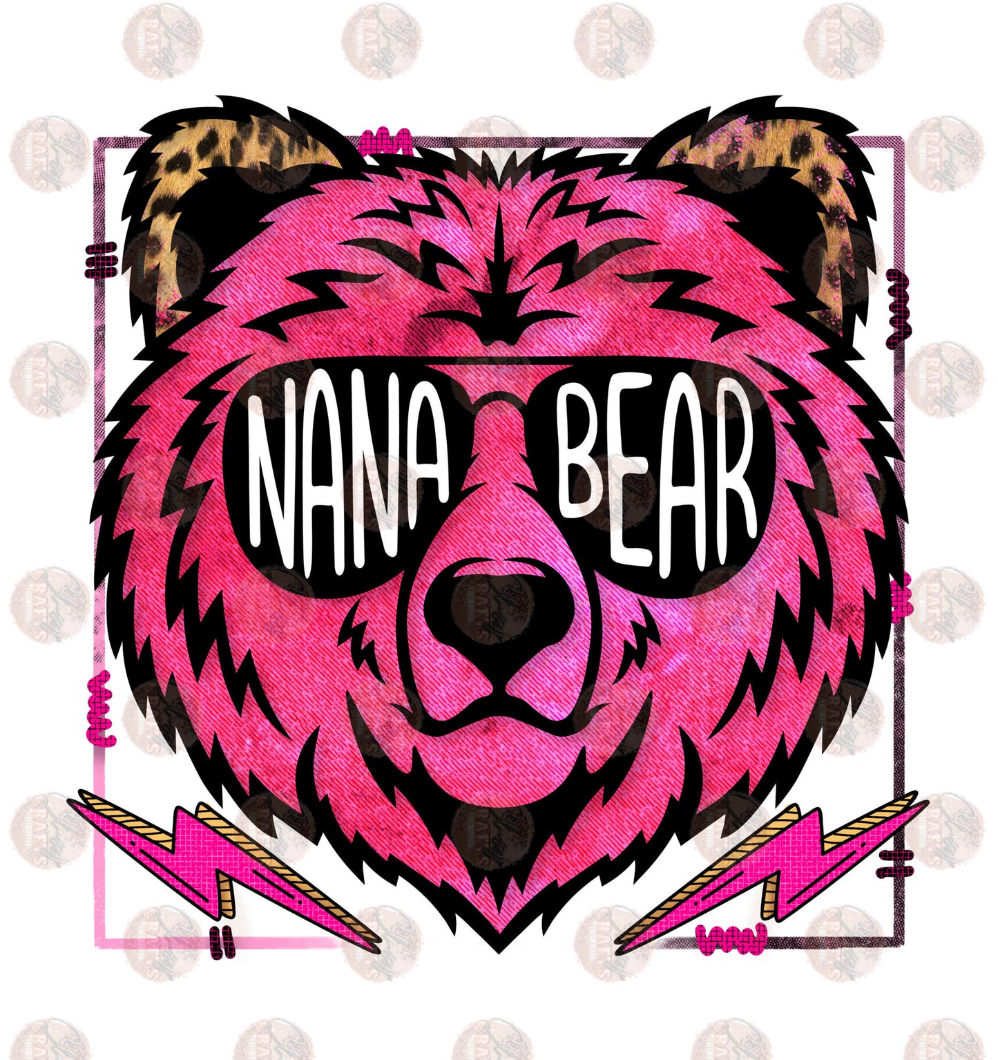 Nana Bear Pink Transfer
