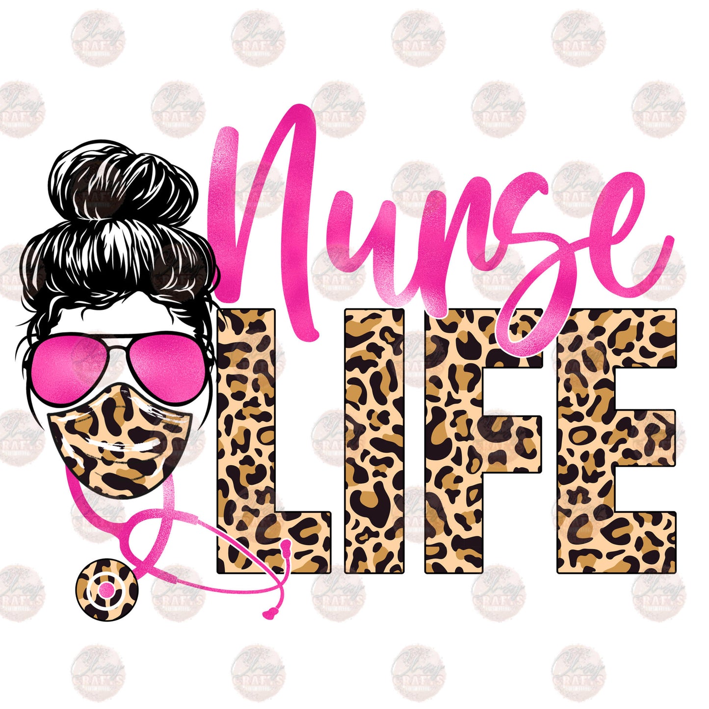 Nurse Life- Mask- Leopard Transfer