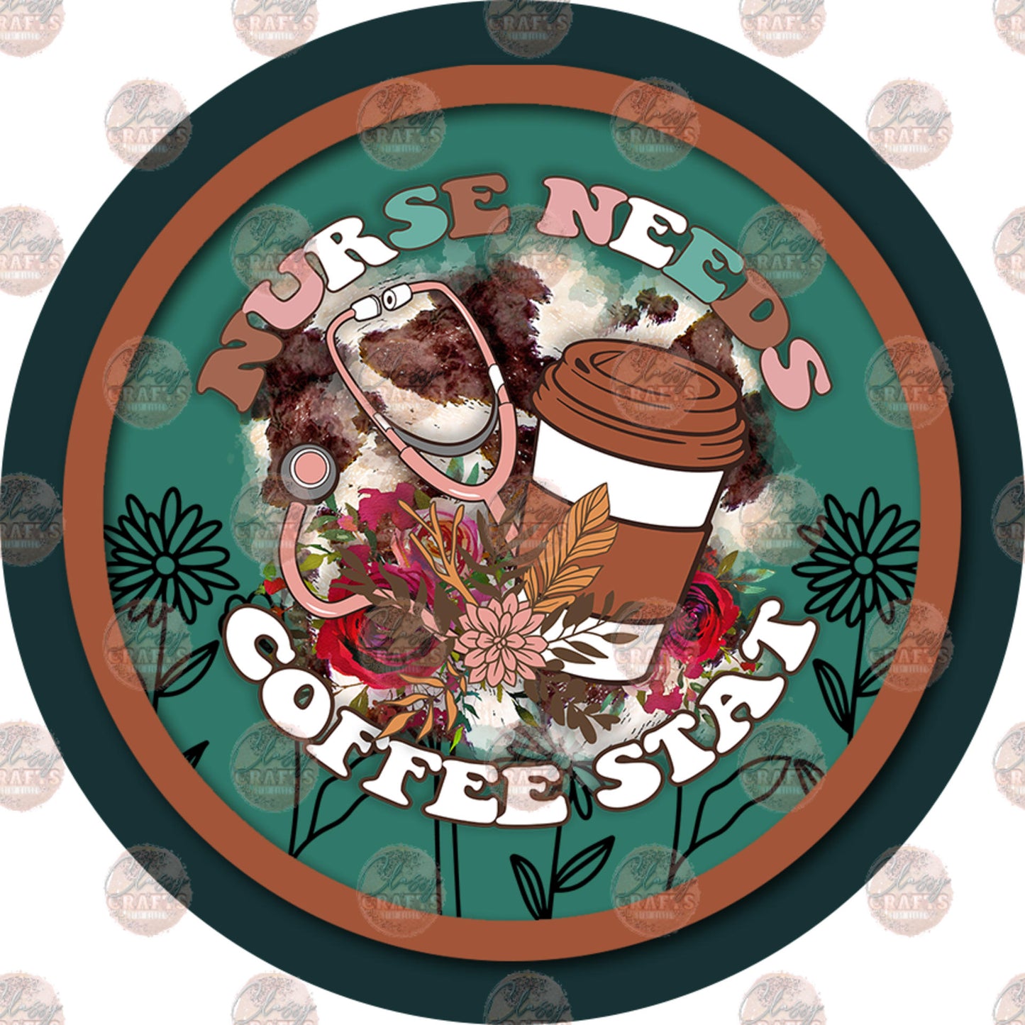 Nurse Needs Coffee Stat Car Coaster - Sublimation Transfer