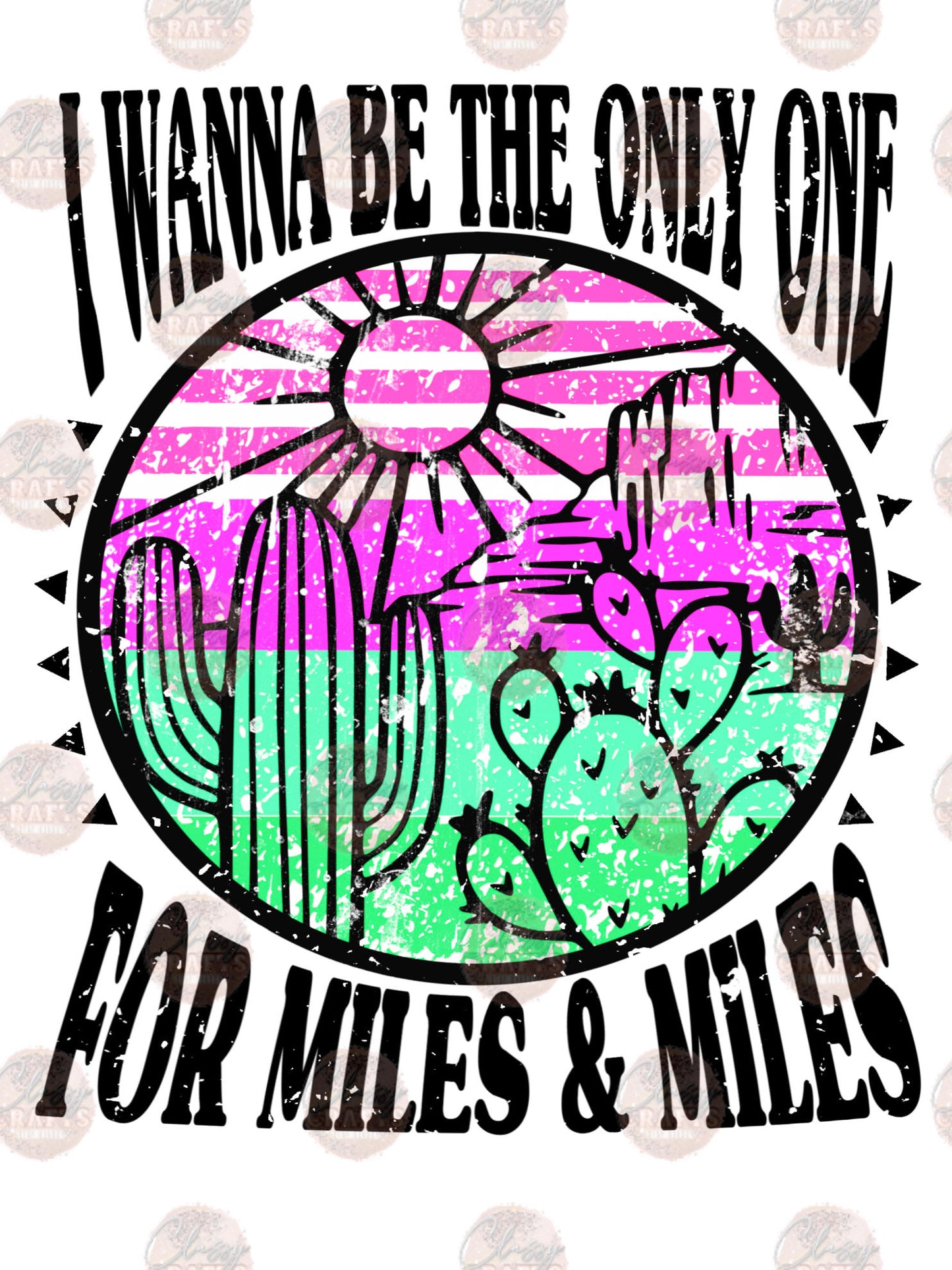 Only One Pink Green Transfer