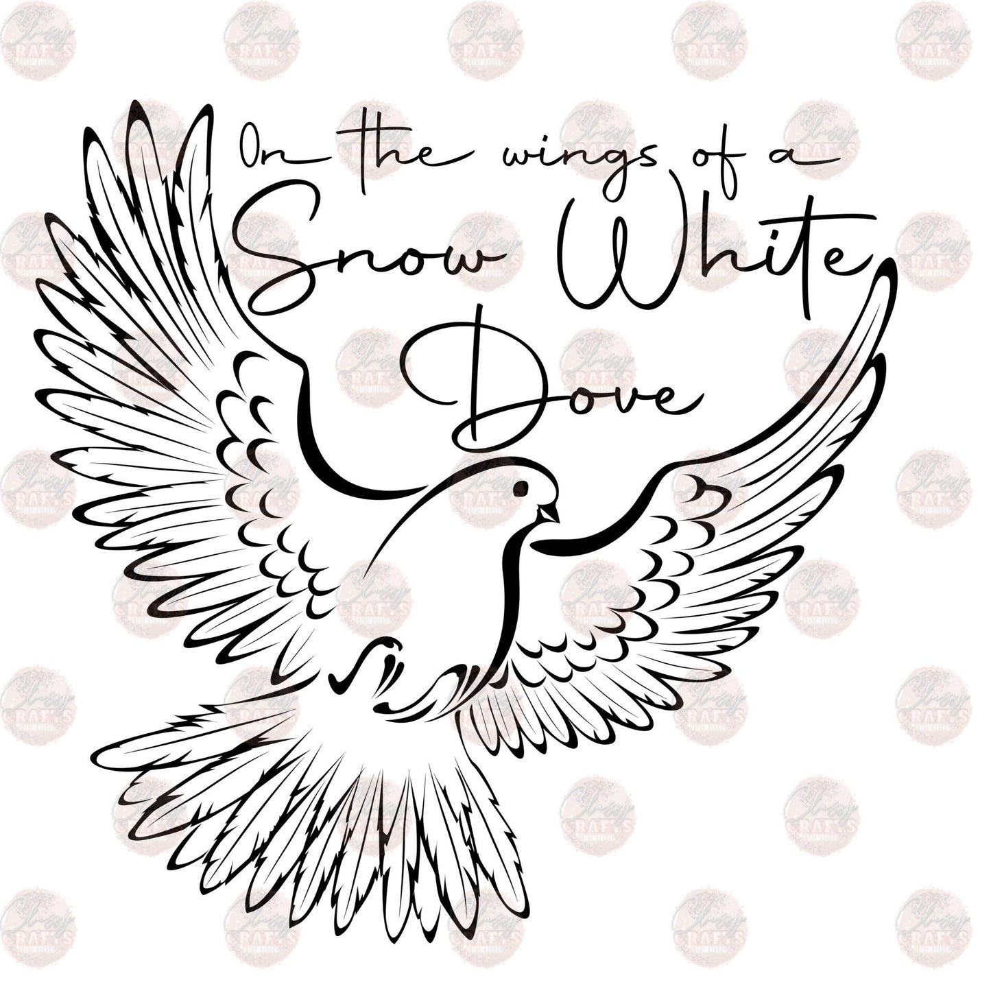 One The Wings Of A Snow White Dove Transfer