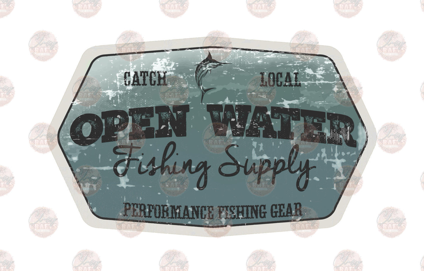 Open Water Fishing Supply Slate Blue Transfer