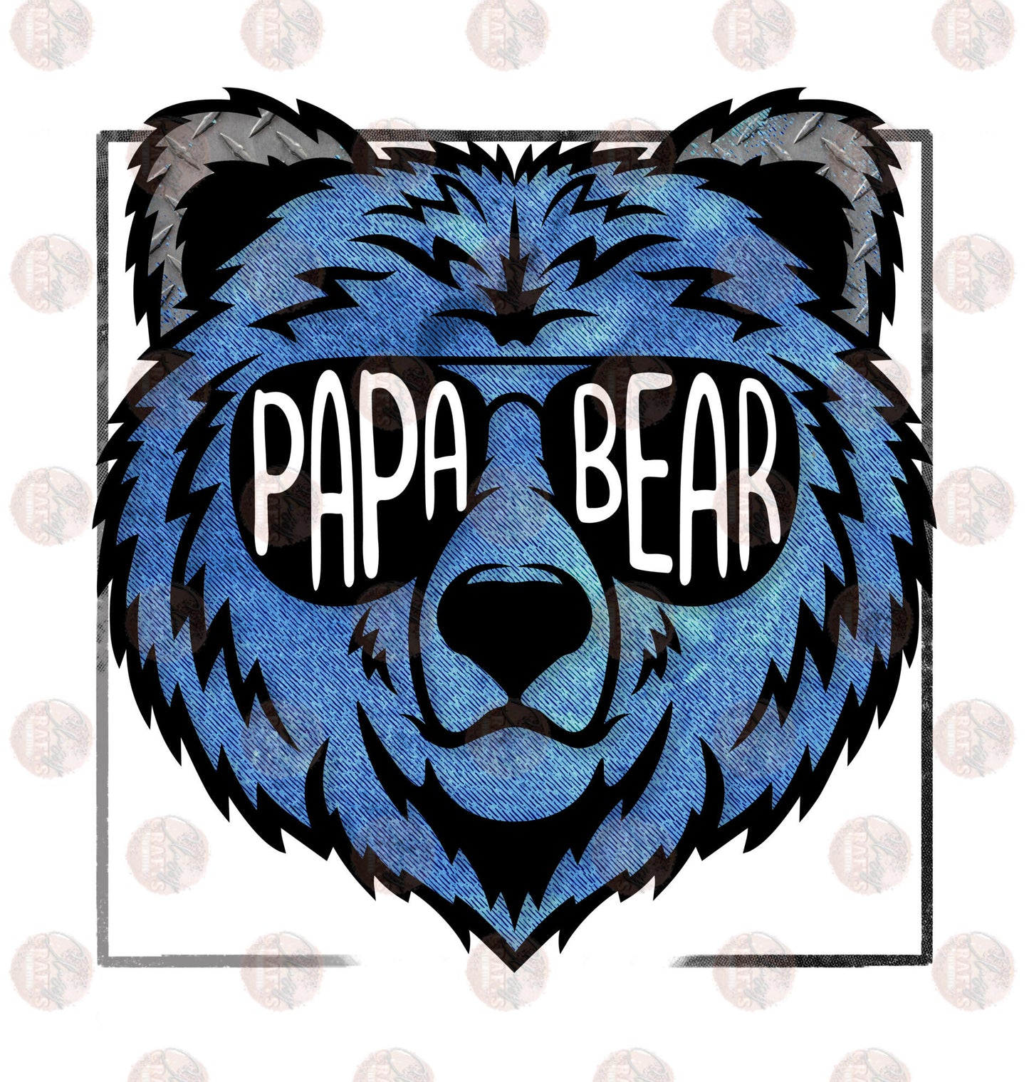 Papa Bear Blue Transfer