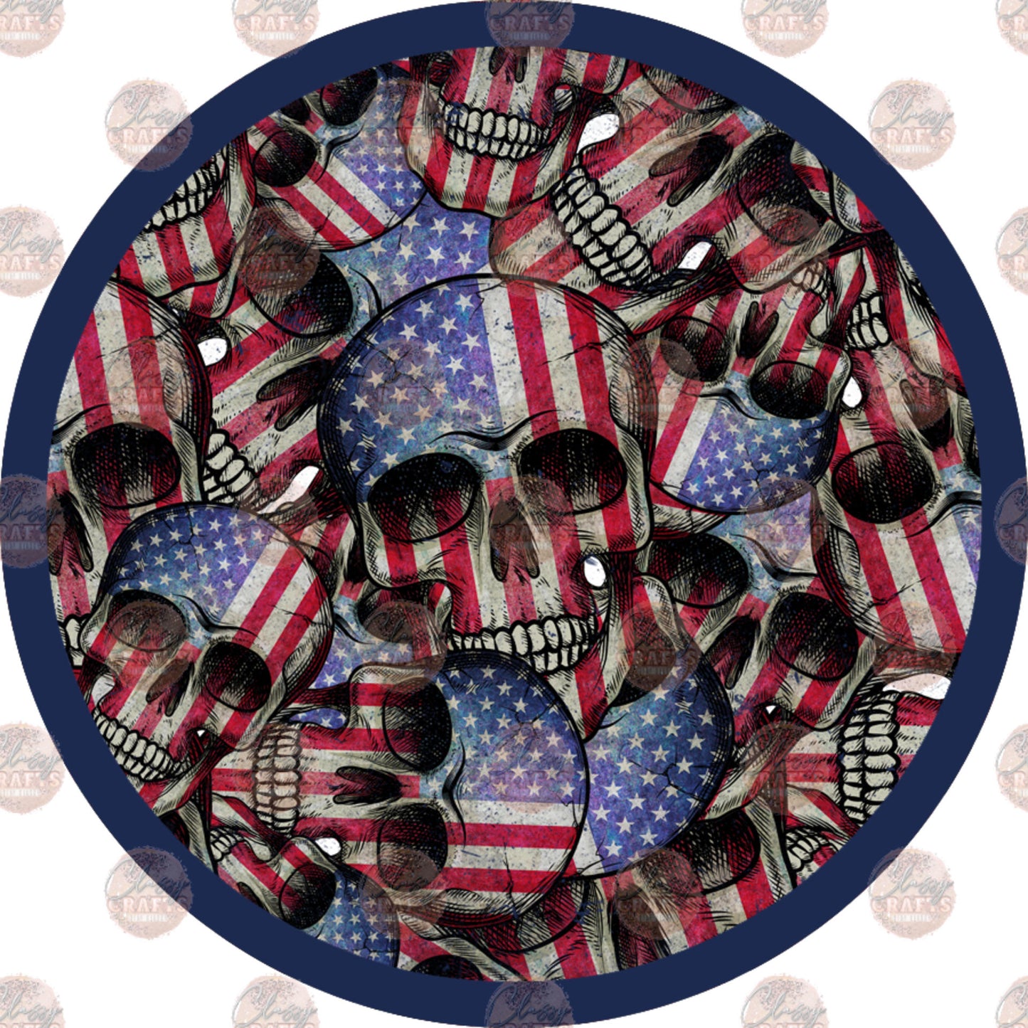 Patriotic Skulls Car Coaster - Sublimation Transfer