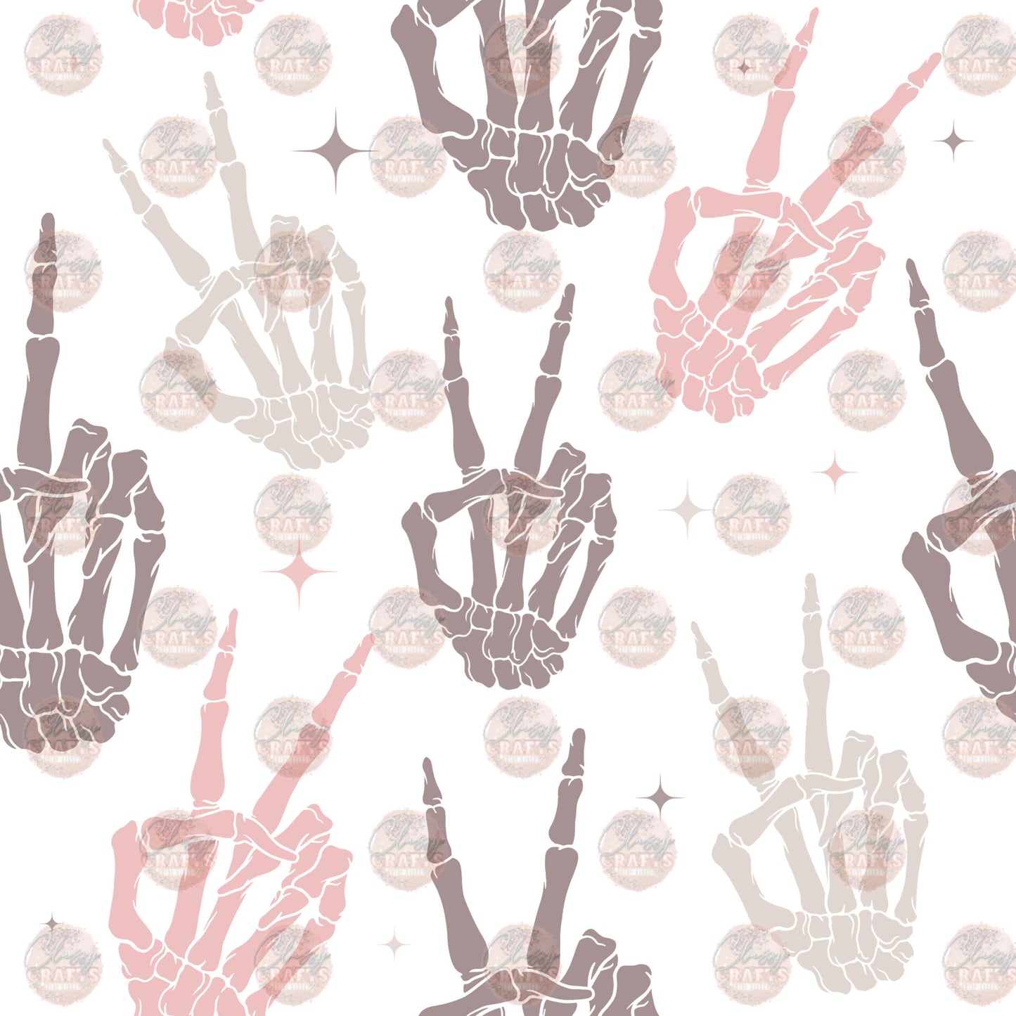 Peace Skelly Hand 1 Seamless Wrap