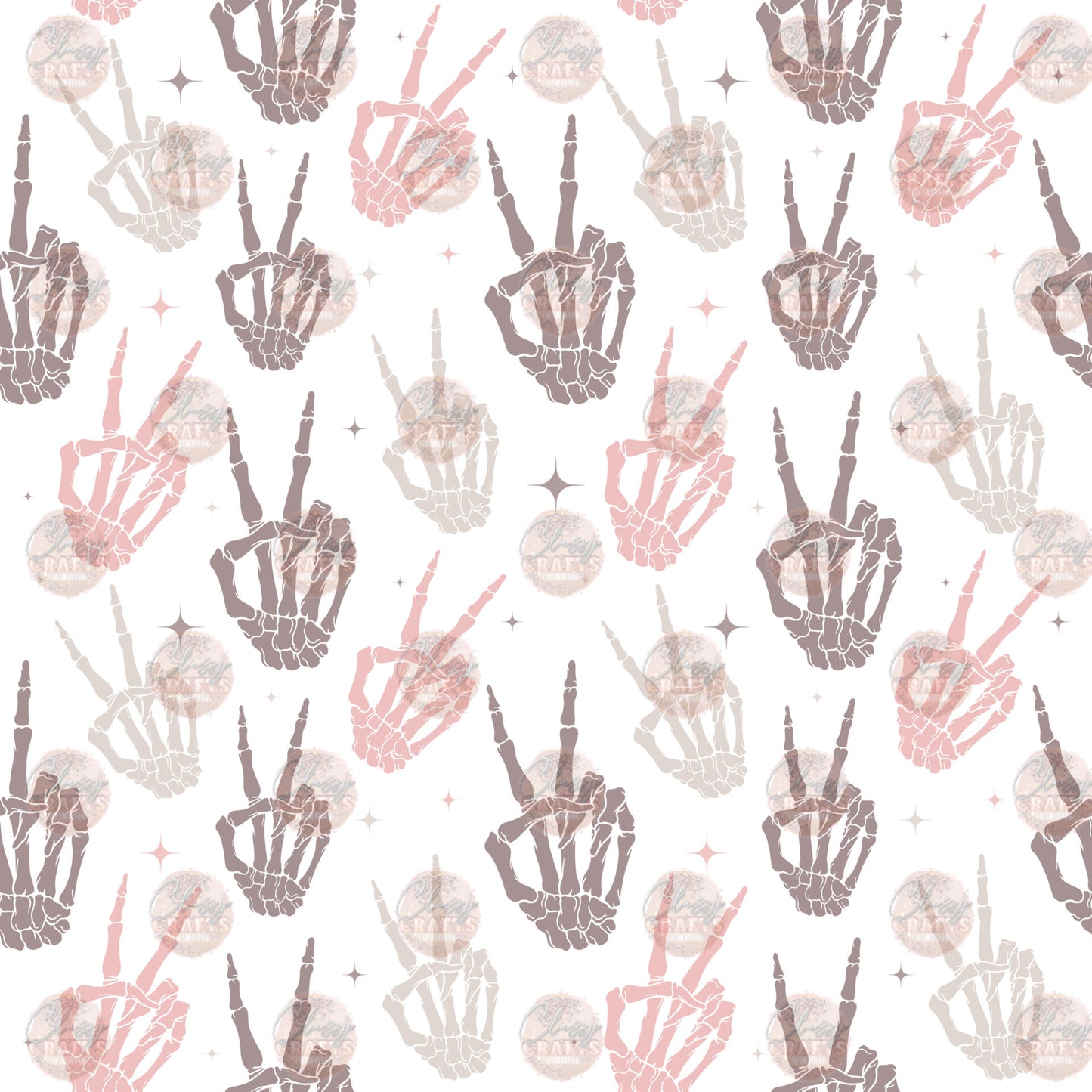 Peace Skelly Hand 2 Seamless Wrap