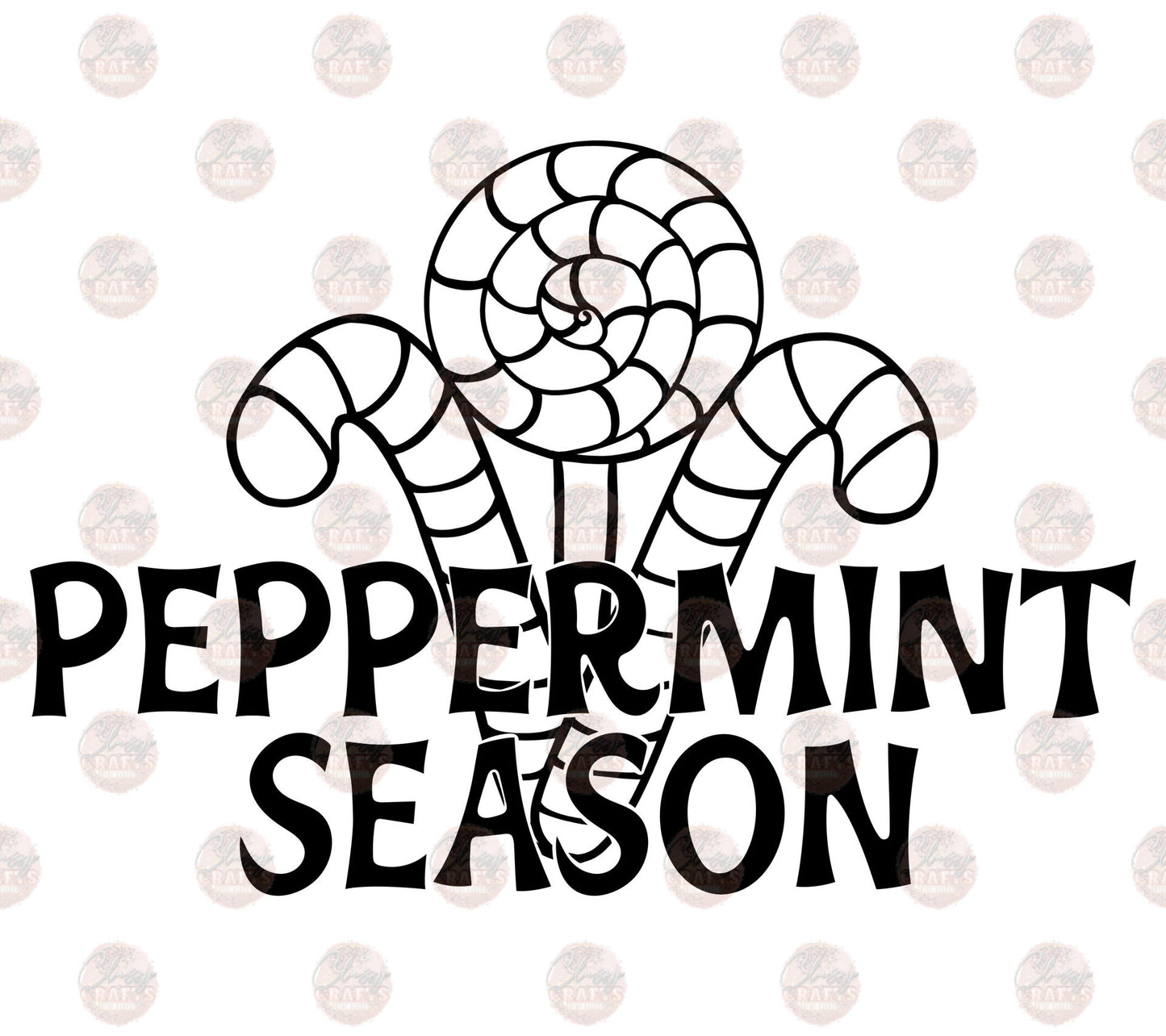 Peppermint Season Canes Transfer