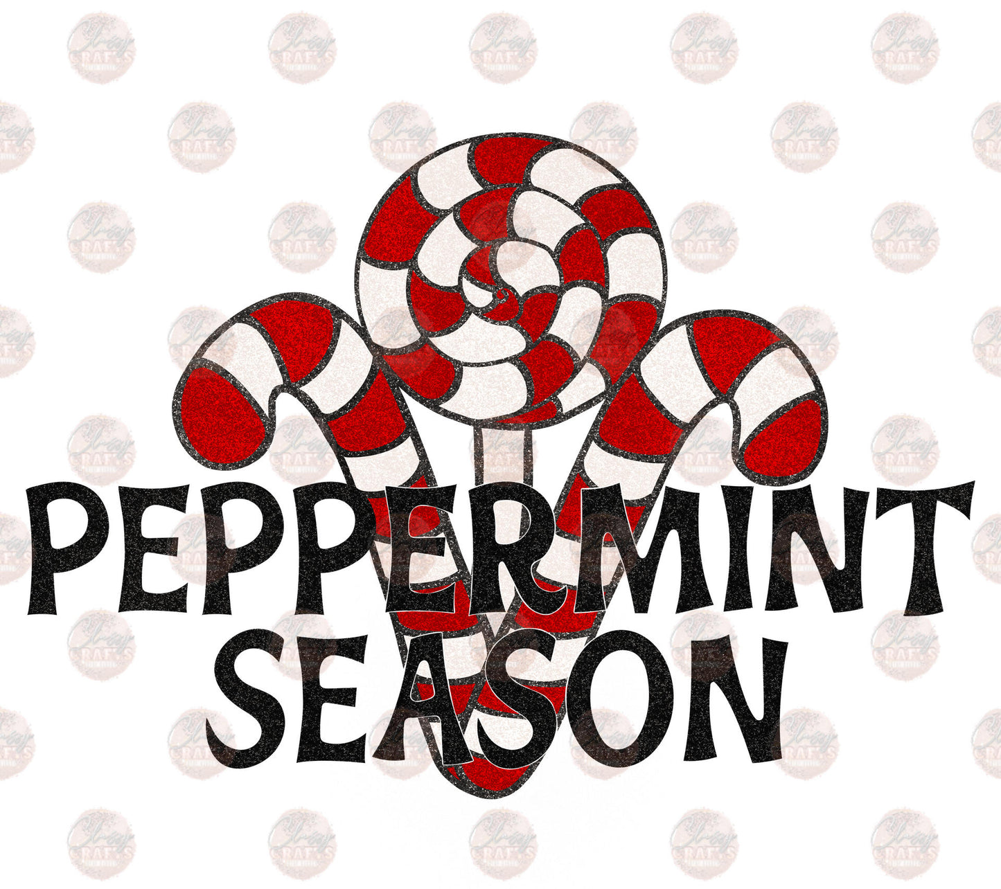 Peppermint Season Glitter Transfer