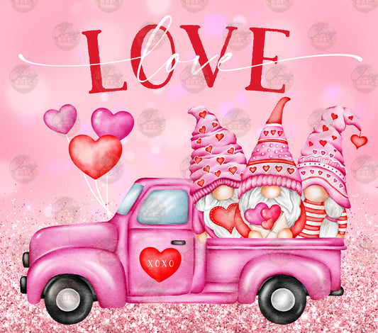 Pink Gnome Truck Tumbler Wrap