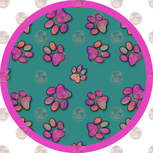 Pink Paws Car Coaster- Sublimation Transfer
