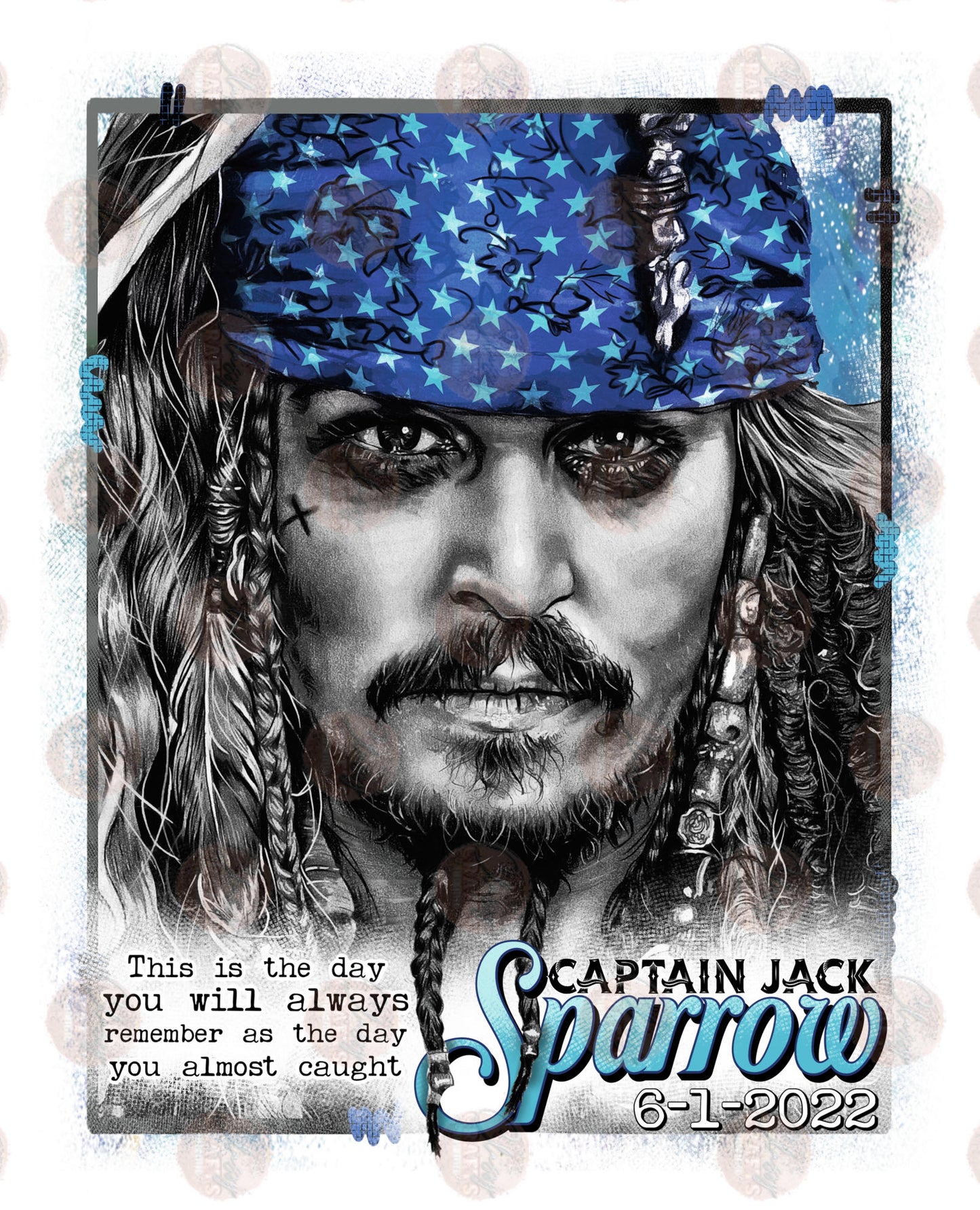 Pirate Blue with Date Transfer