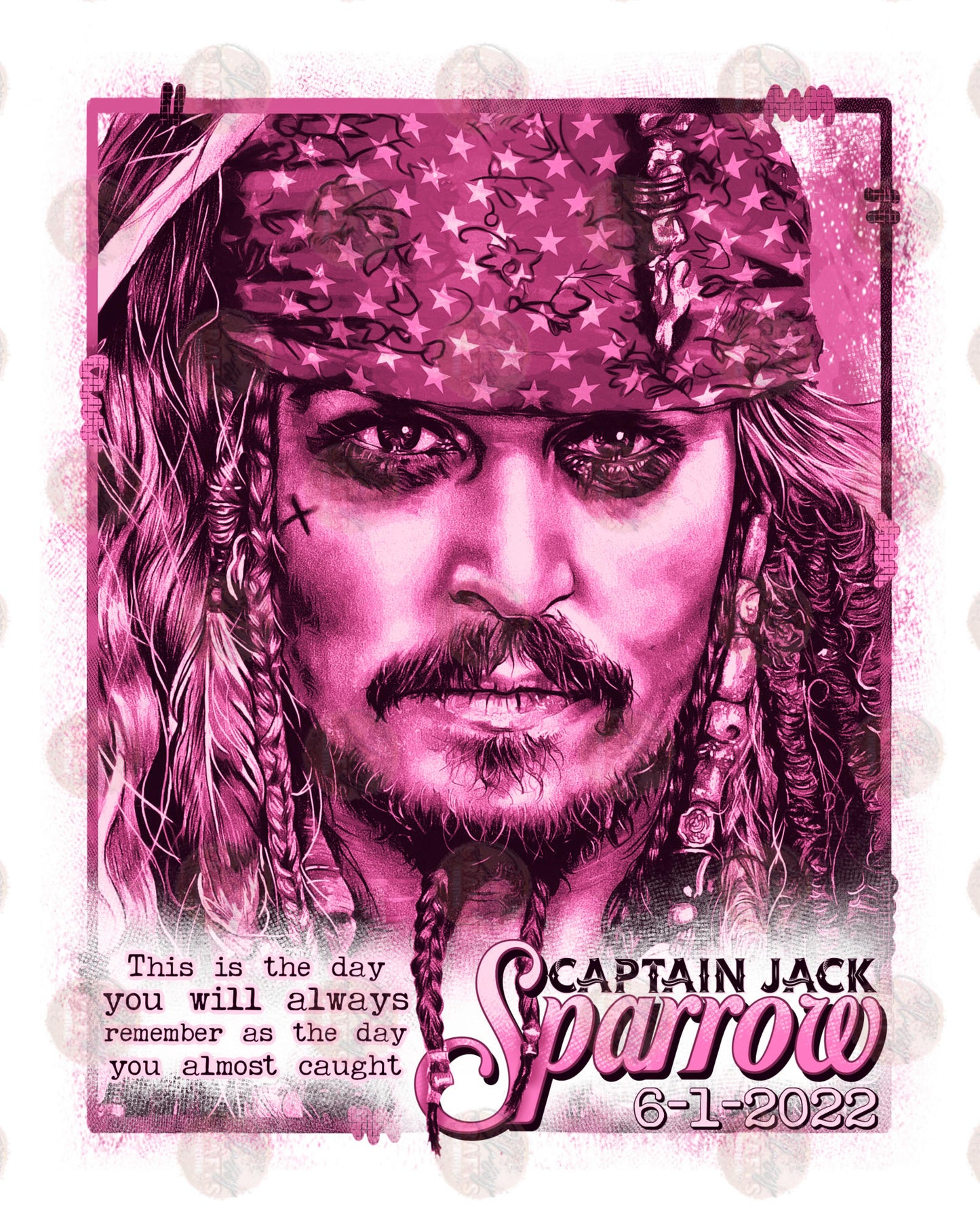 Pirate Pink with Date Transfer