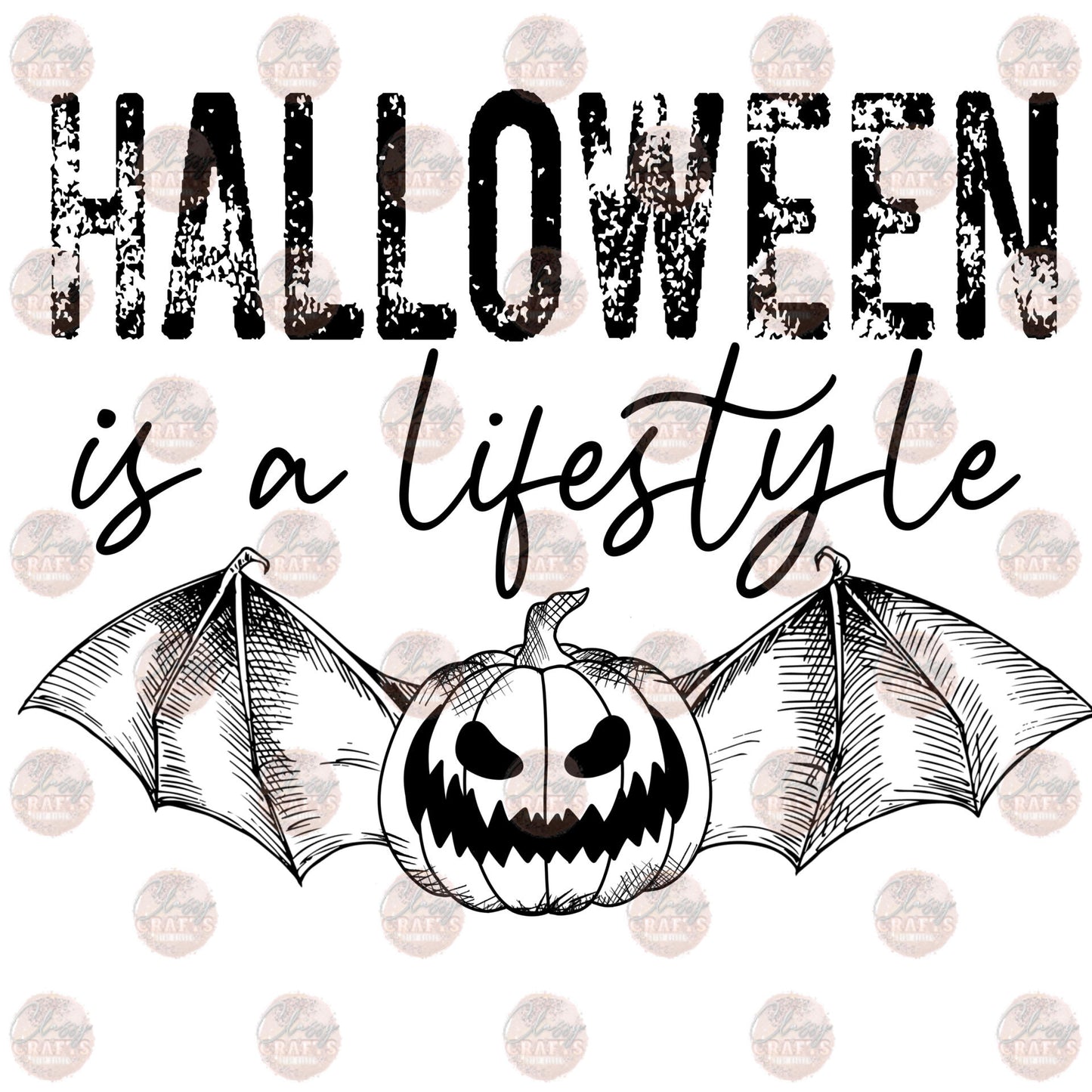 Pumpkin Bat B&W Transfer