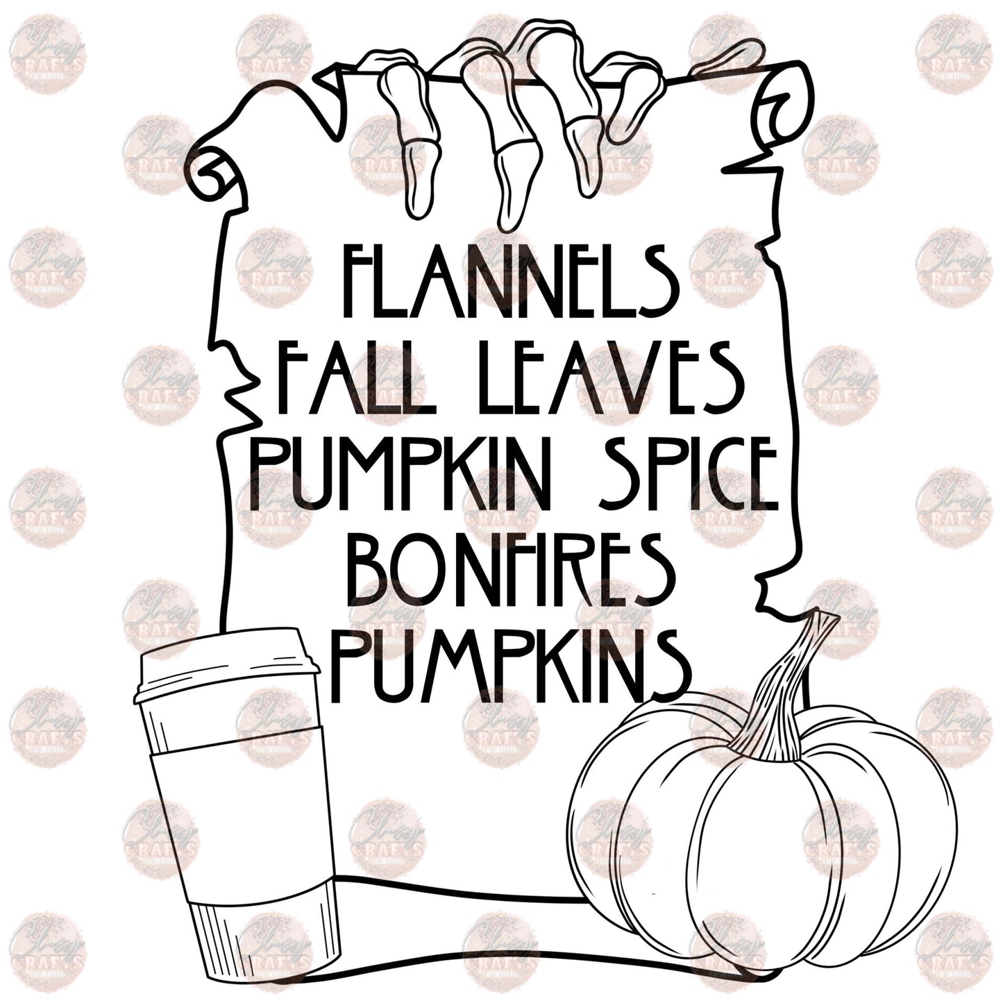 Pumpkin Coffee Scroll Transfer