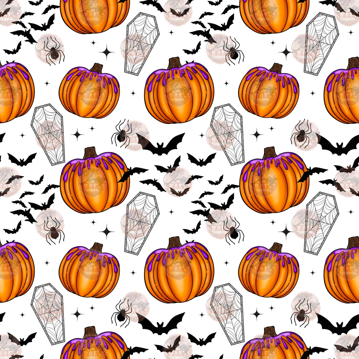 Pumpkin Coffin Seamless 2