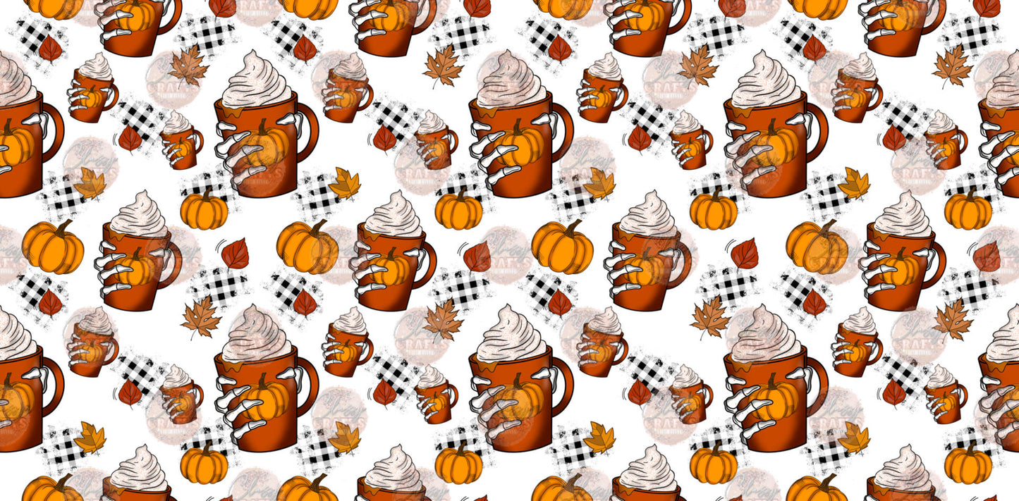 Pumpkin Spice Skelly 16oz Libbey Wrap