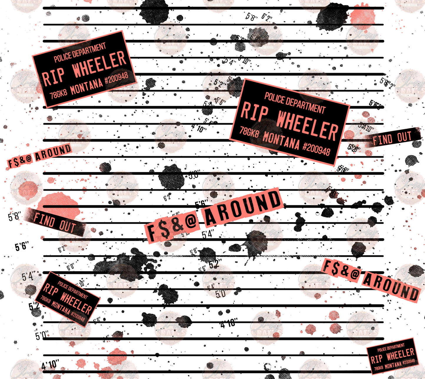 RIP Mug Shot Sleeve 2 - Sublimation Transfer