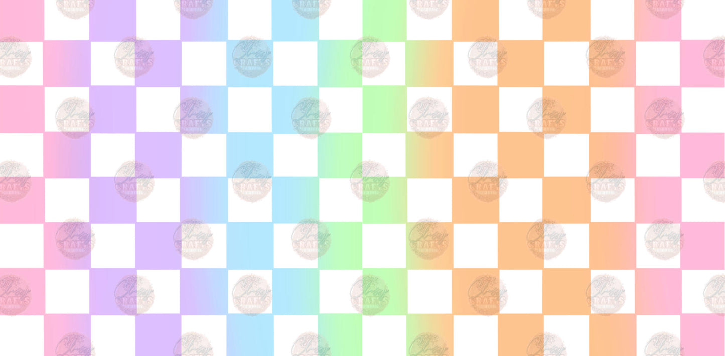 Rainbow Checker 16oz Libbey Wrap