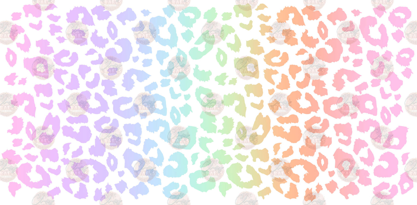 Rainbow Cheetah 16oz Libbey Wrap