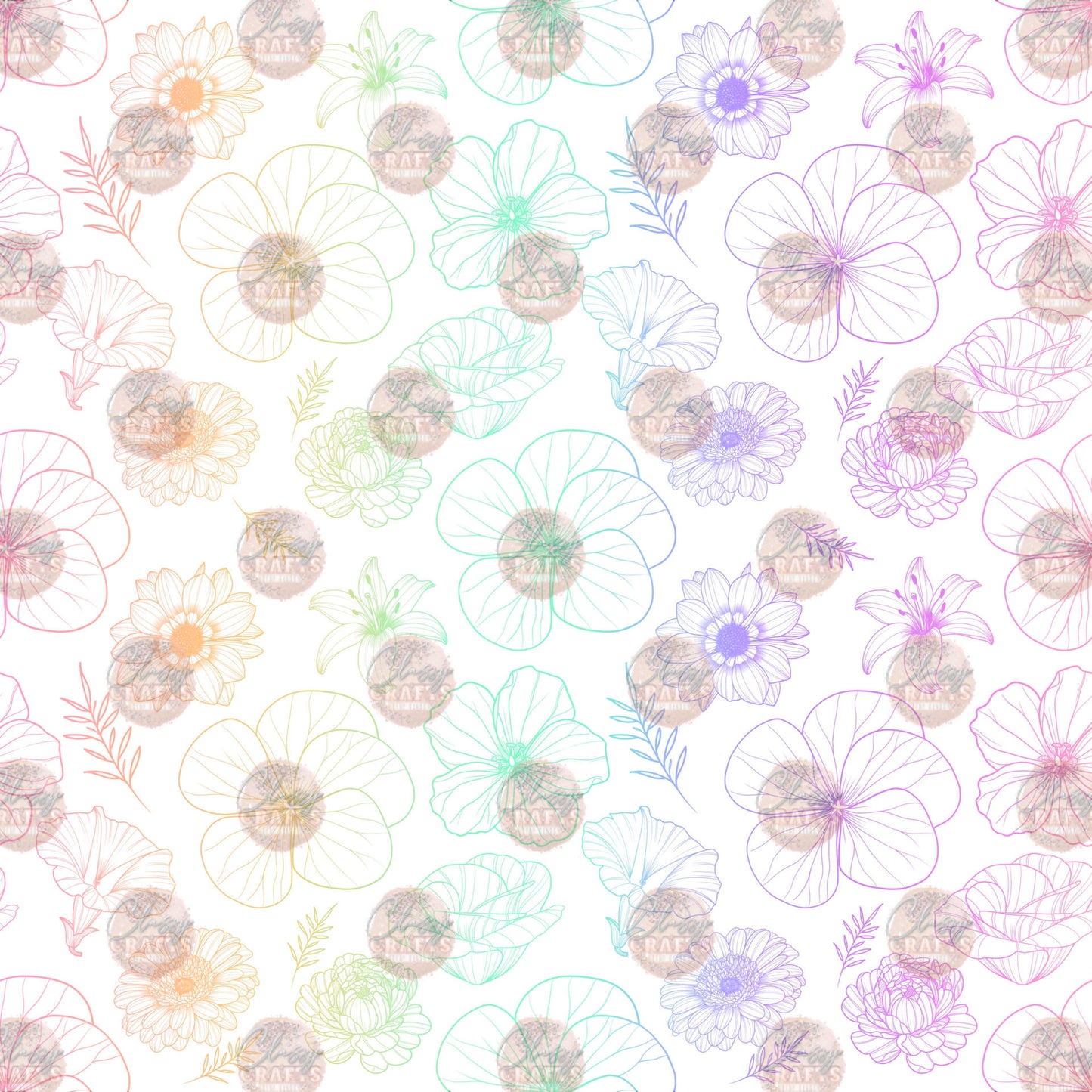 Rainbow Floral Seamless