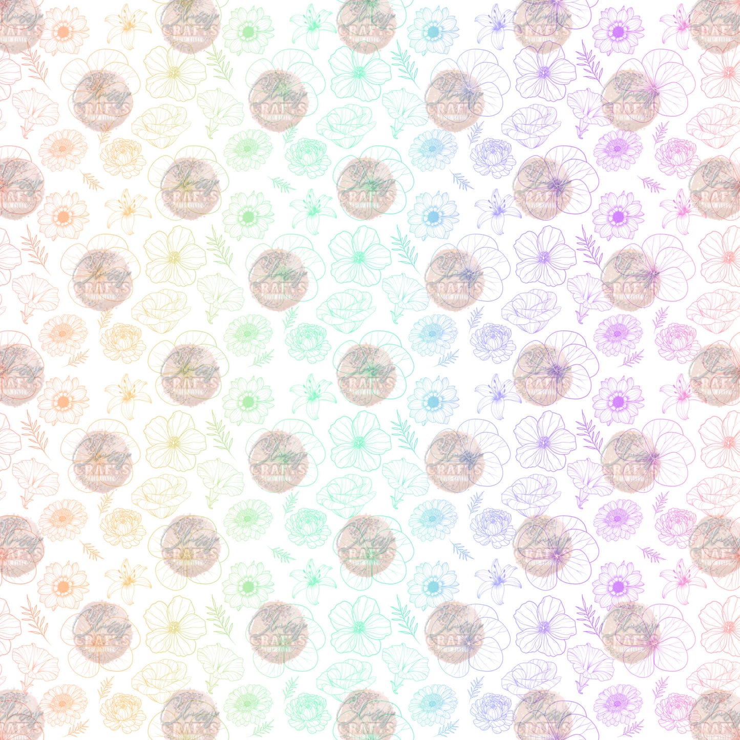 Rainbow Flowers Seamless
