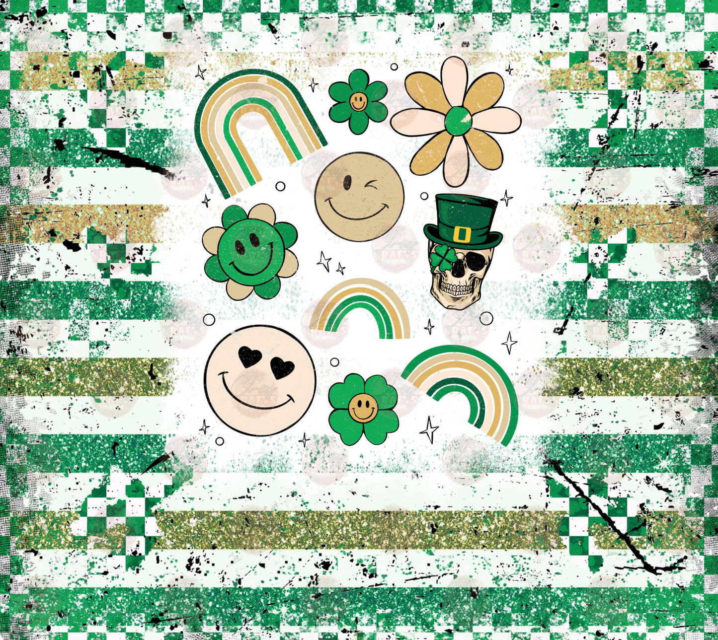 Retro St. Patricks Day Tumbler Wrap - Sublimation Transfer