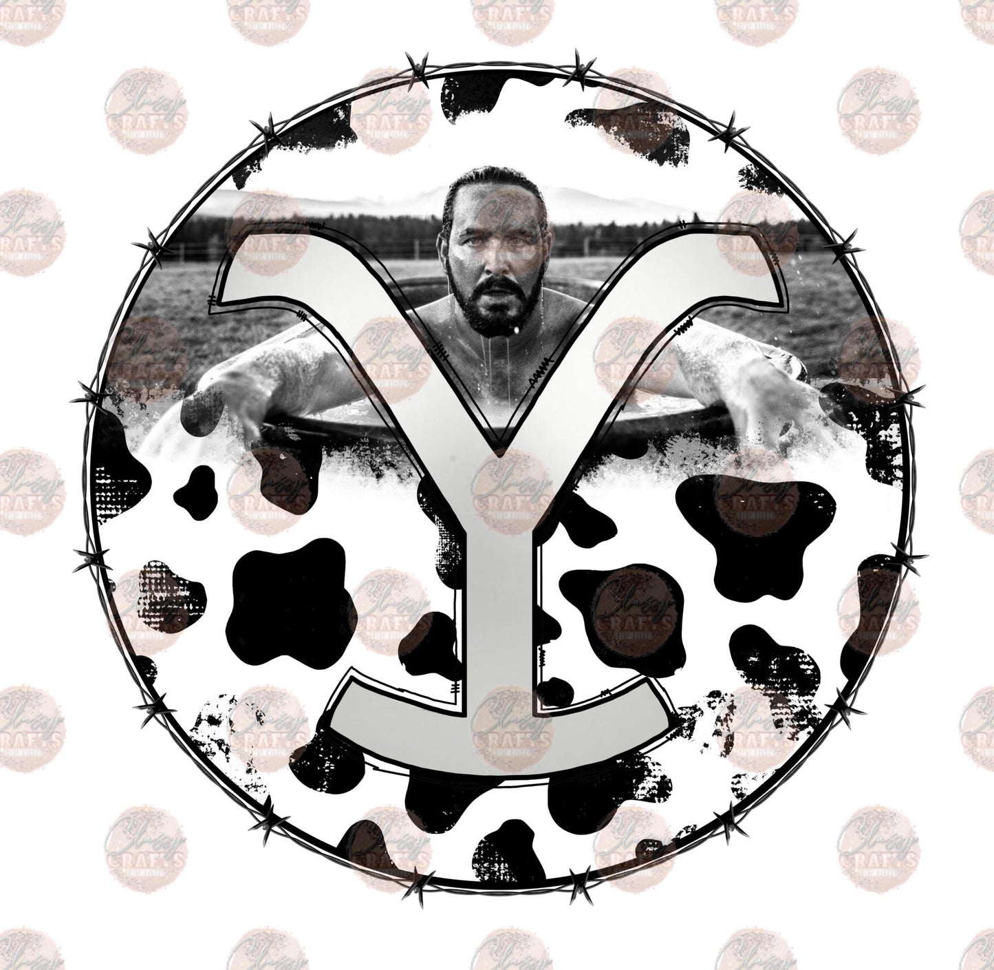 Hunk Y.S. Circle Black & White Transfer