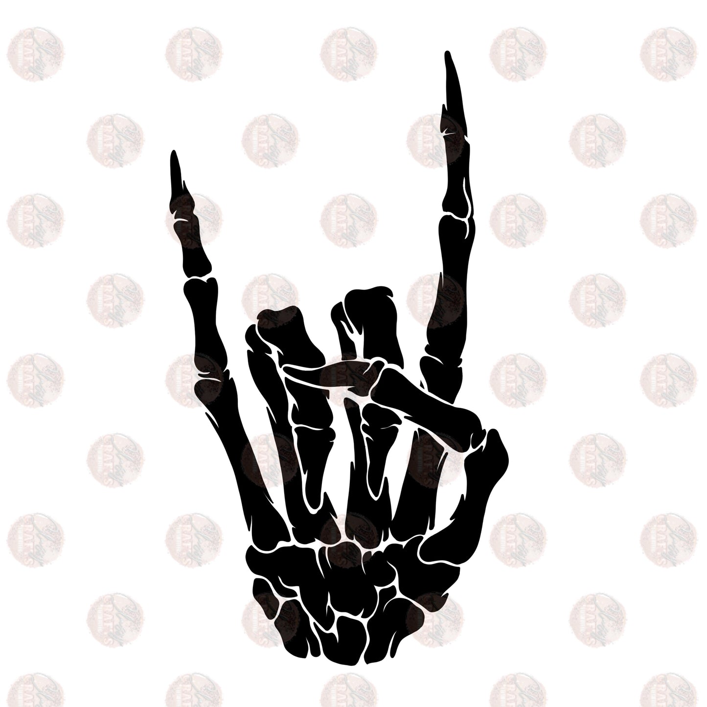 Rock On Skelly Hands Transfer