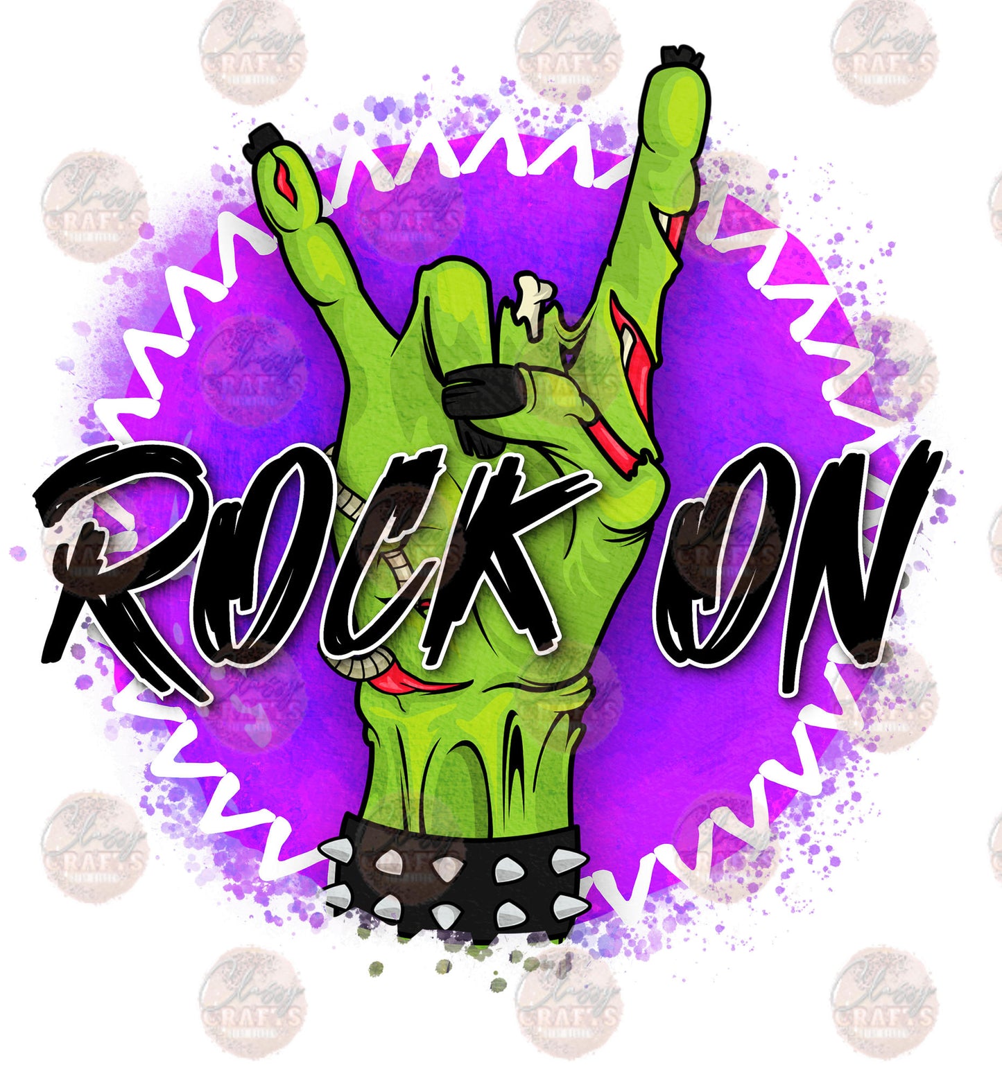Rock On Zombie Black Transfer