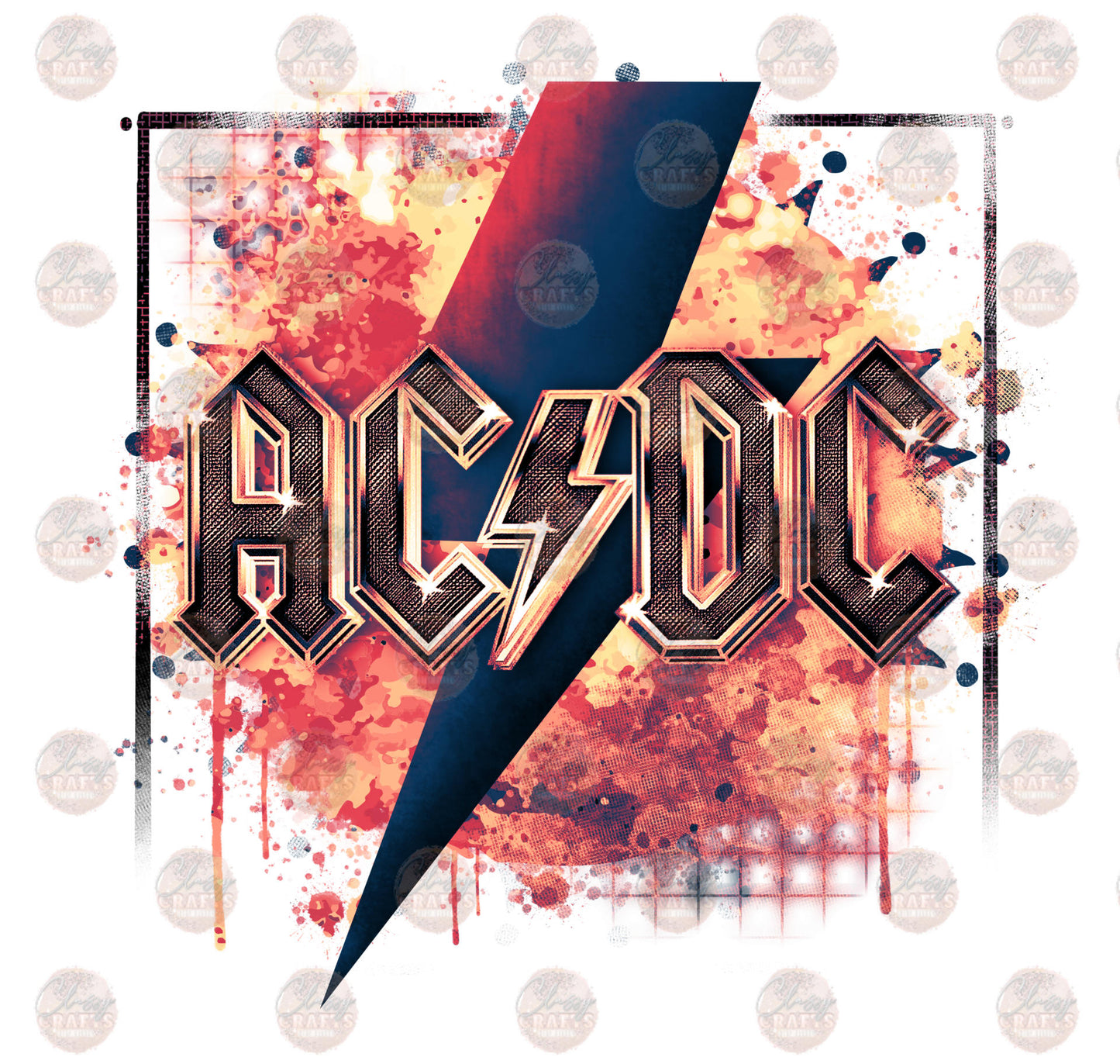 Rock and Roll Bolt Peach Transfer