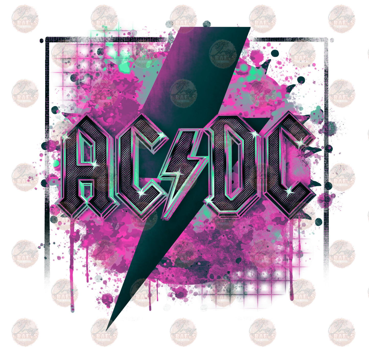 Rock and Roll Bolt Purple Transfer