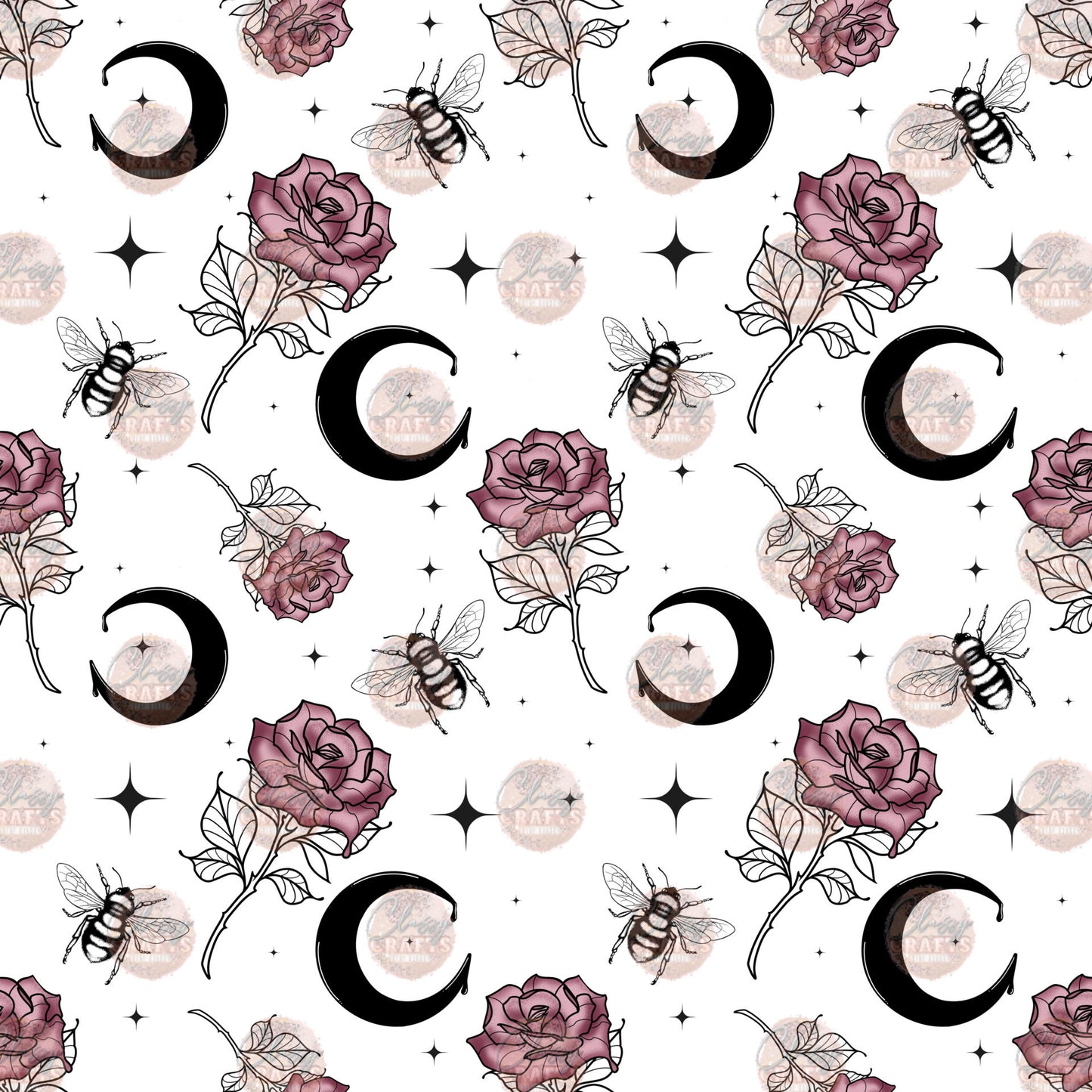 Rose with Bee Seamless 2