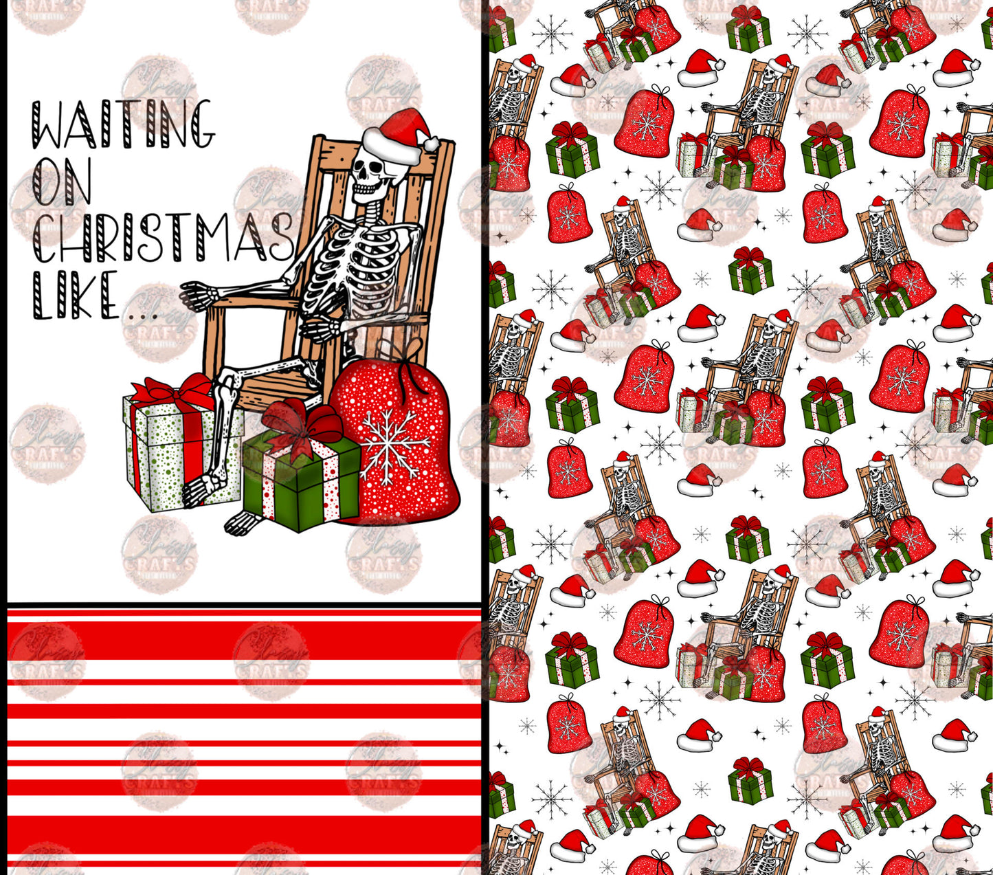 Santa Skelly 2 Tumbler Wrap