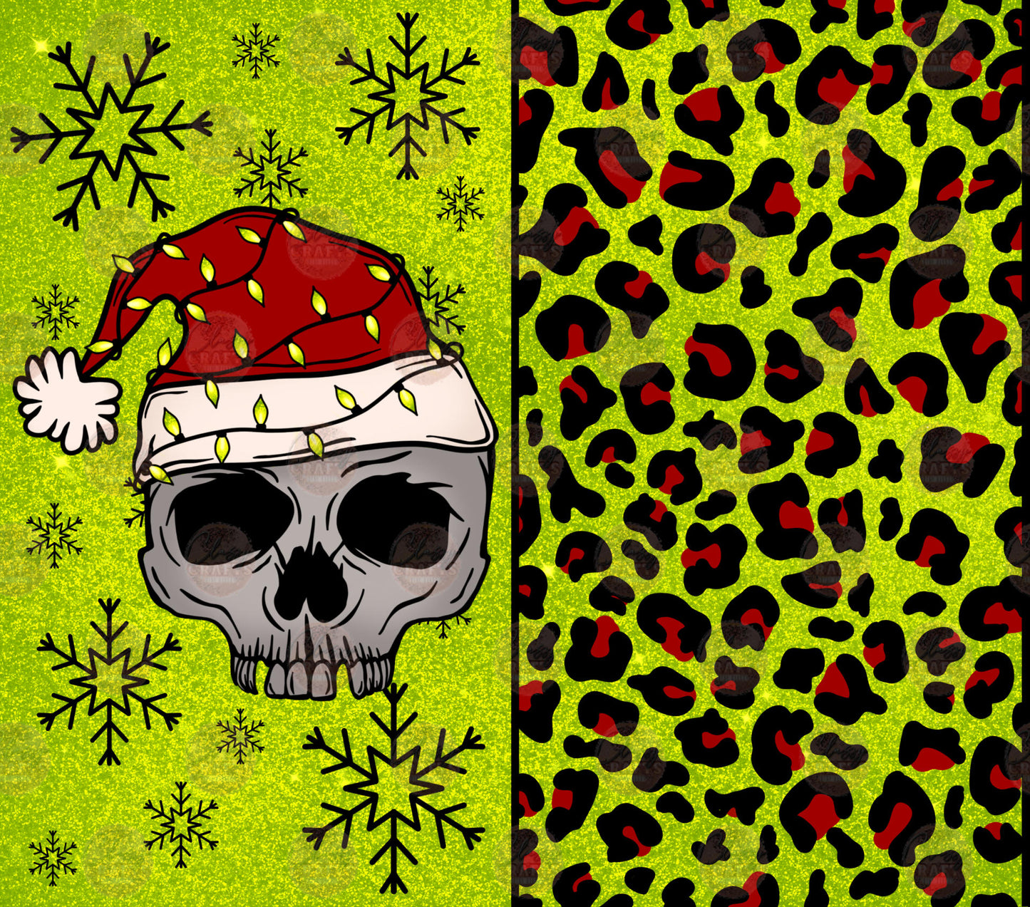 Santa Skull Tumbler Wrap