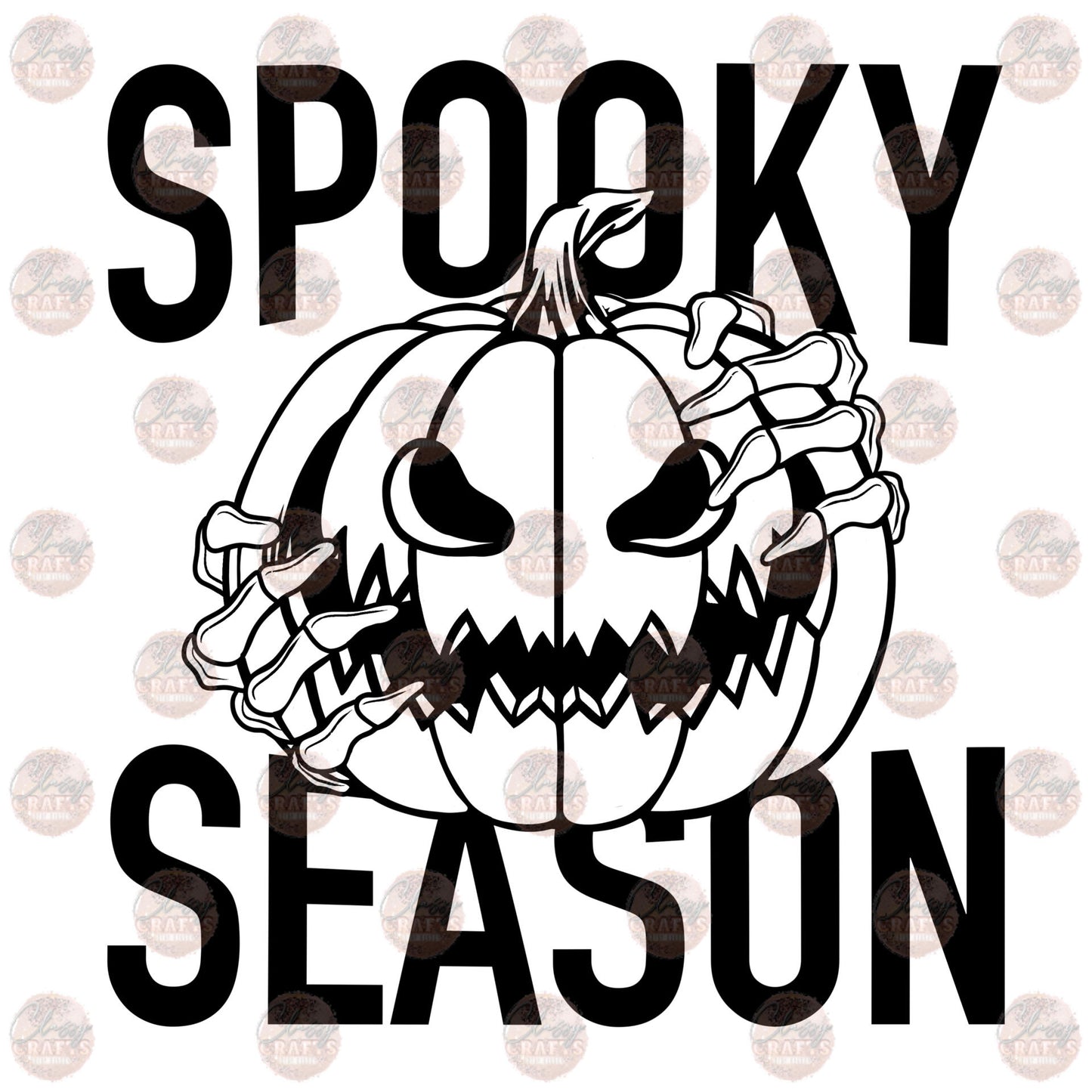 Scary Pumpkin B&W Transfer