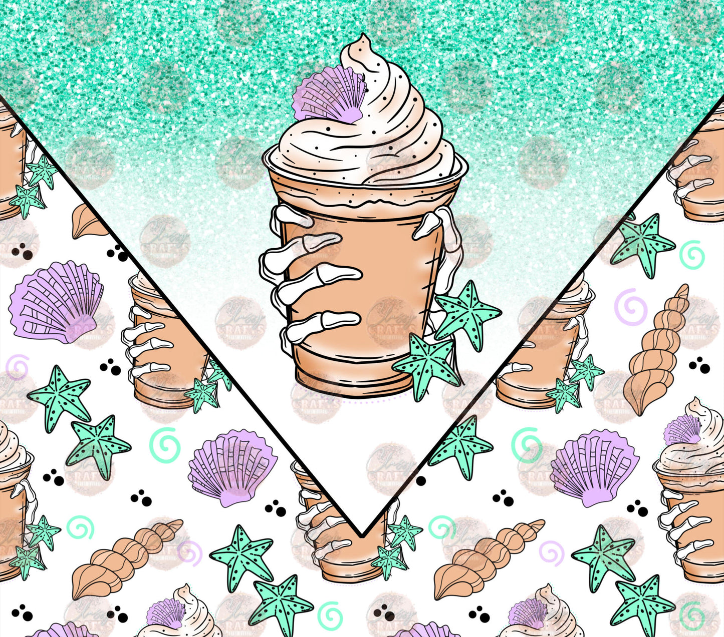 Seashell Frappe Tumbler Wrap