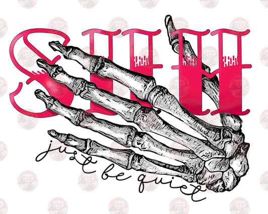 Shh Quiet Skull Hand Transfer