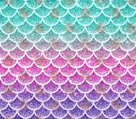 Silver Mint Magenta Indigo Mermaid Tumbler Wrap