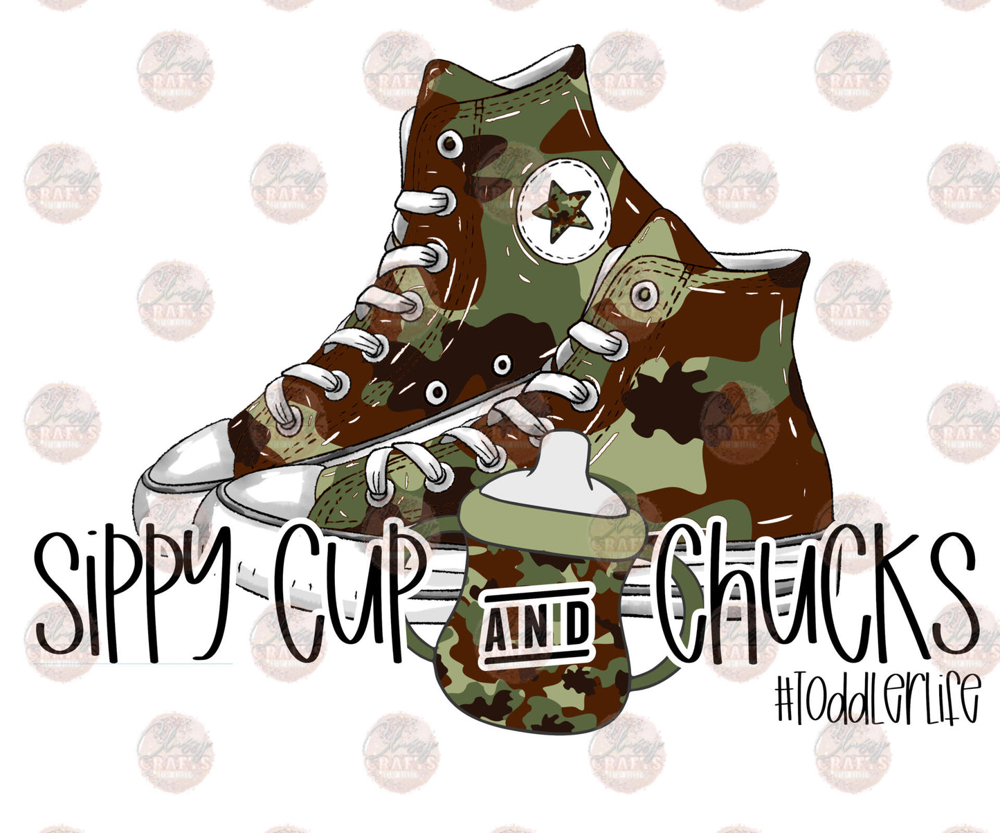 Sippy & Chucks Camo- Sublimation Transfer