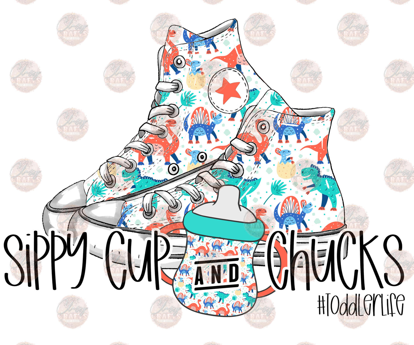 Sippy & Chucks Dino- Sublimation Transfer