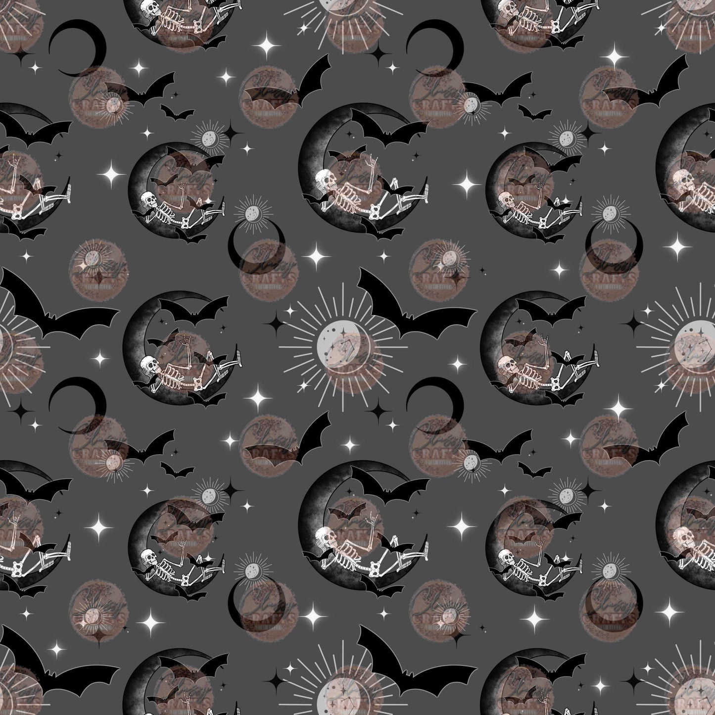 Skelly Moon & Bats 1 Seamless Wrap