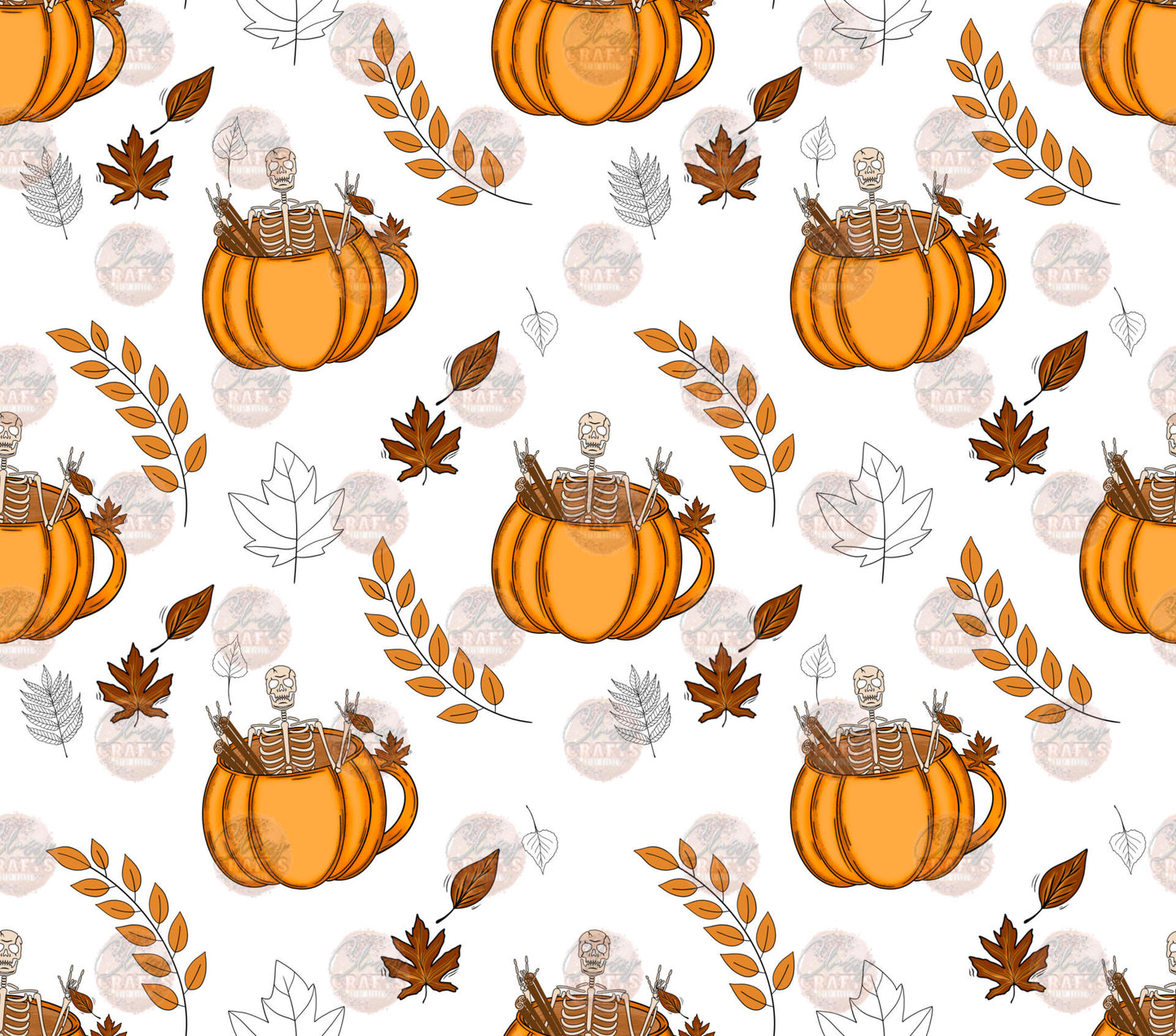 Skelly Pumpkin Mug Tumbler Wrap