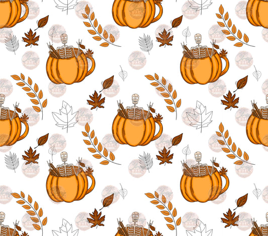 Skelly Pumpkin Mug Tumbler Wrap