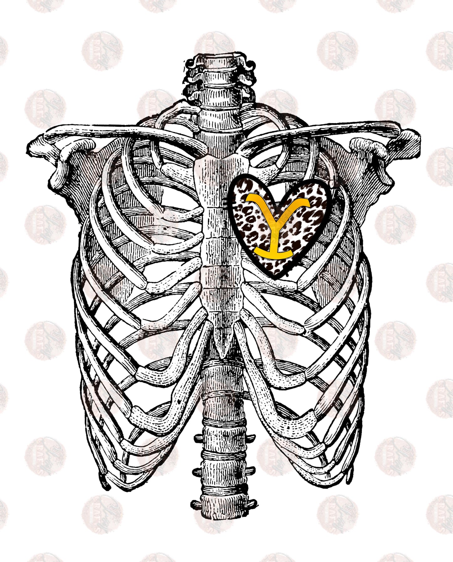 Skeleton Y.S. Leopard Transfer