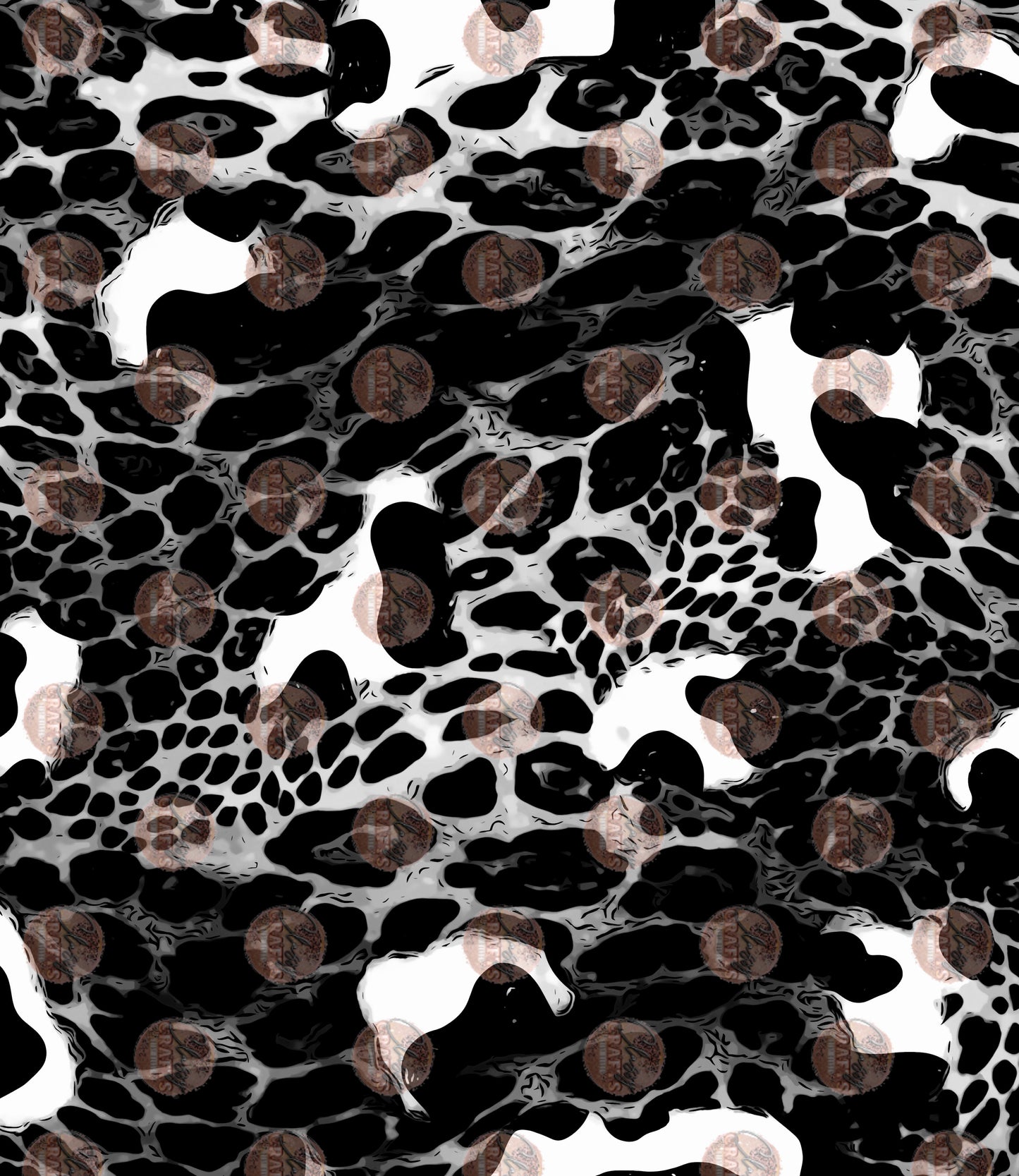 Leopard Sleeve/ Black White Transfer