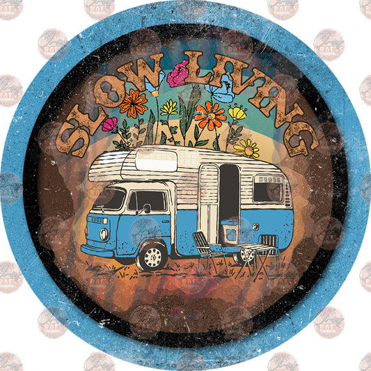 Slow Living Boho Car Coaster- Sublimation Transfer