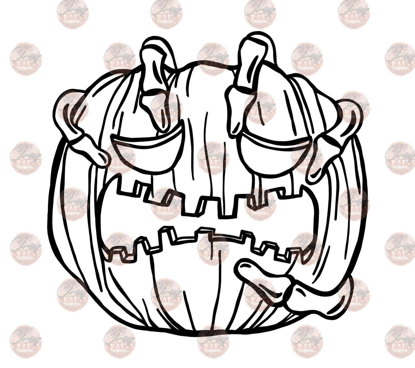 Smash Pumpkin B&W Transfer