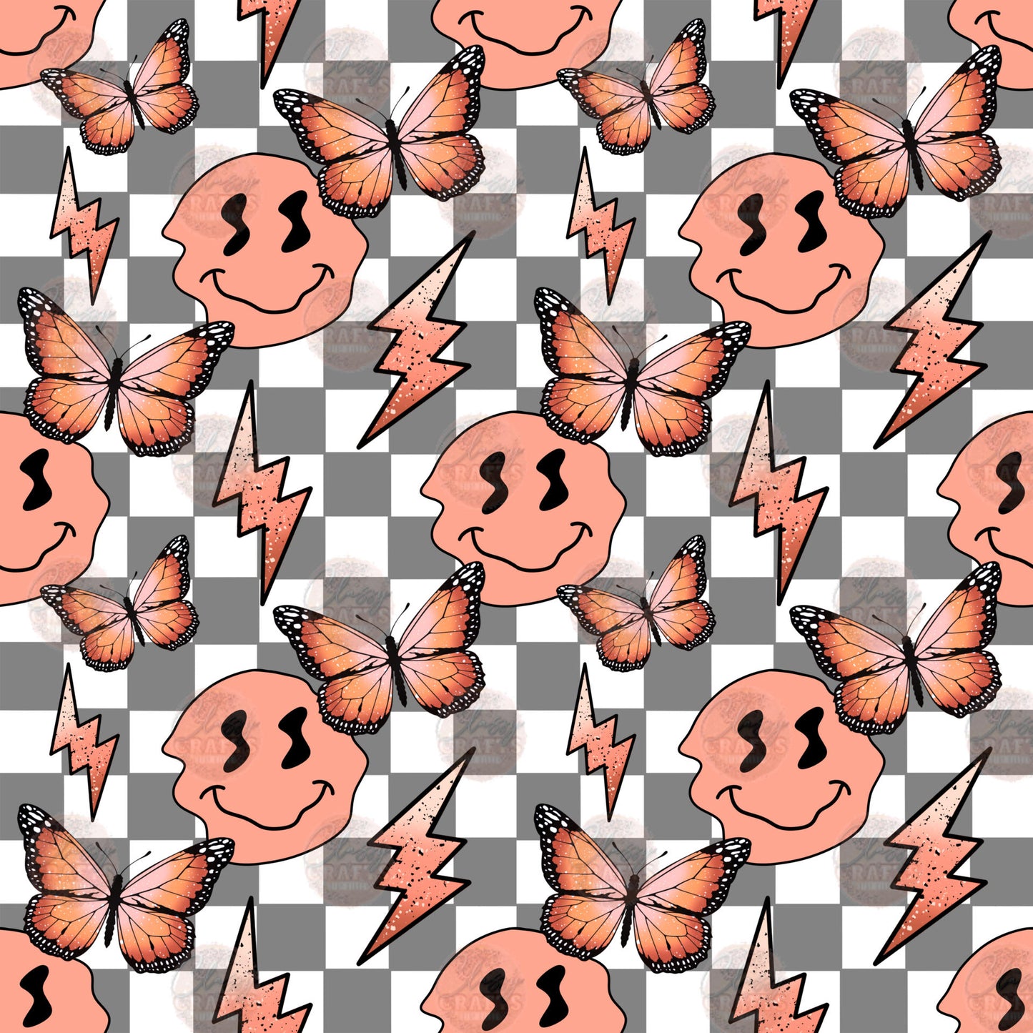 Smiley Butterfly 1 Seamless Wrap